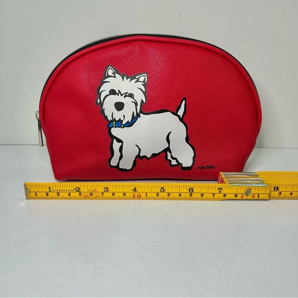 Marc Tetro Westie Terrier Red Cosmetic Bag